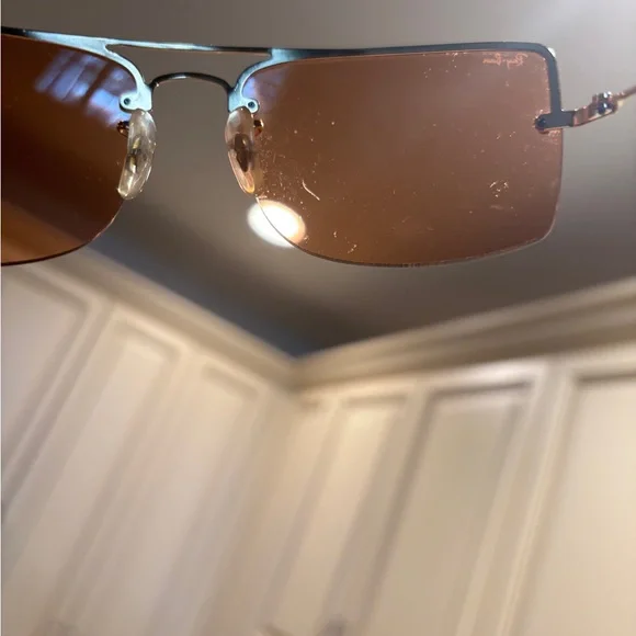 RAY-BAN Vintage Square RB3158 Unisex Orange Tinted Sunglasses - Picture 5 of 16